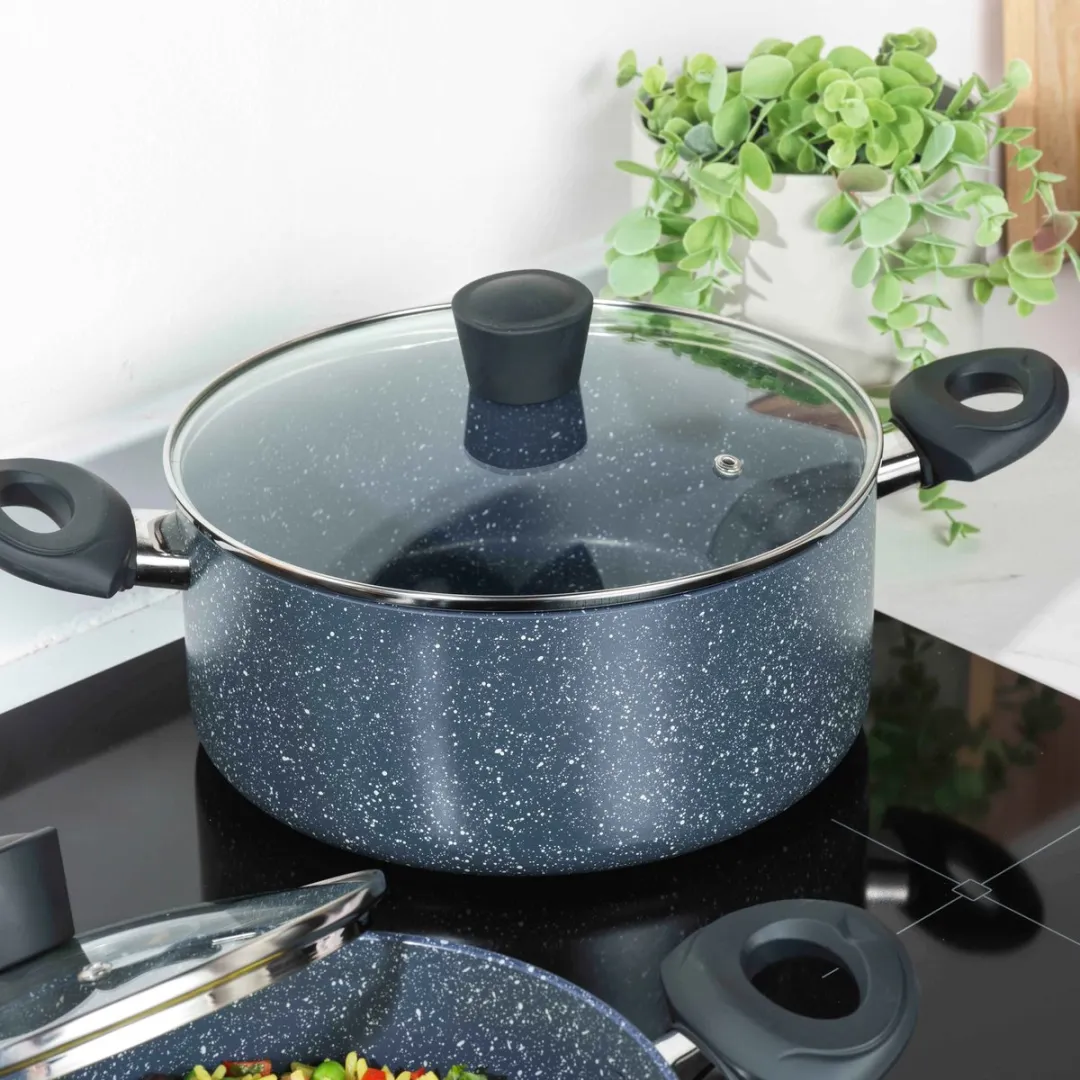 Russell Hobbs Nightfall Stone 5-delige Pannenset - Blauw - afbeelding 6 van 6