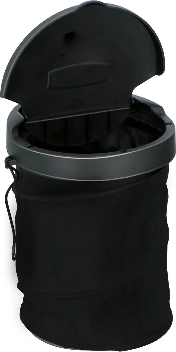 Dunlop Opvouwbare Auto-Afvalbak 4L - Ø16cm - Zwart