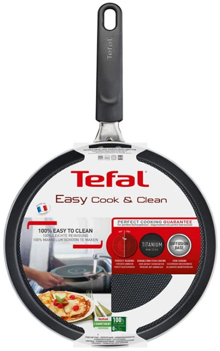 Tefal Easy Cook & Clean Pannenkoekenpan 28cm - Zwart