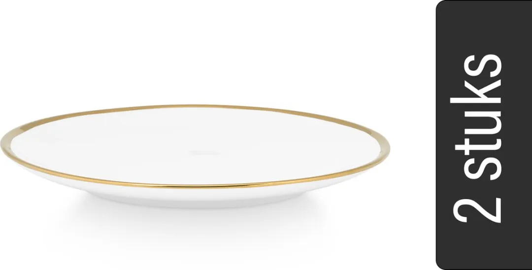 vtwonen Dinerborden 25,5cm - Wit Goud - 2 Stuks