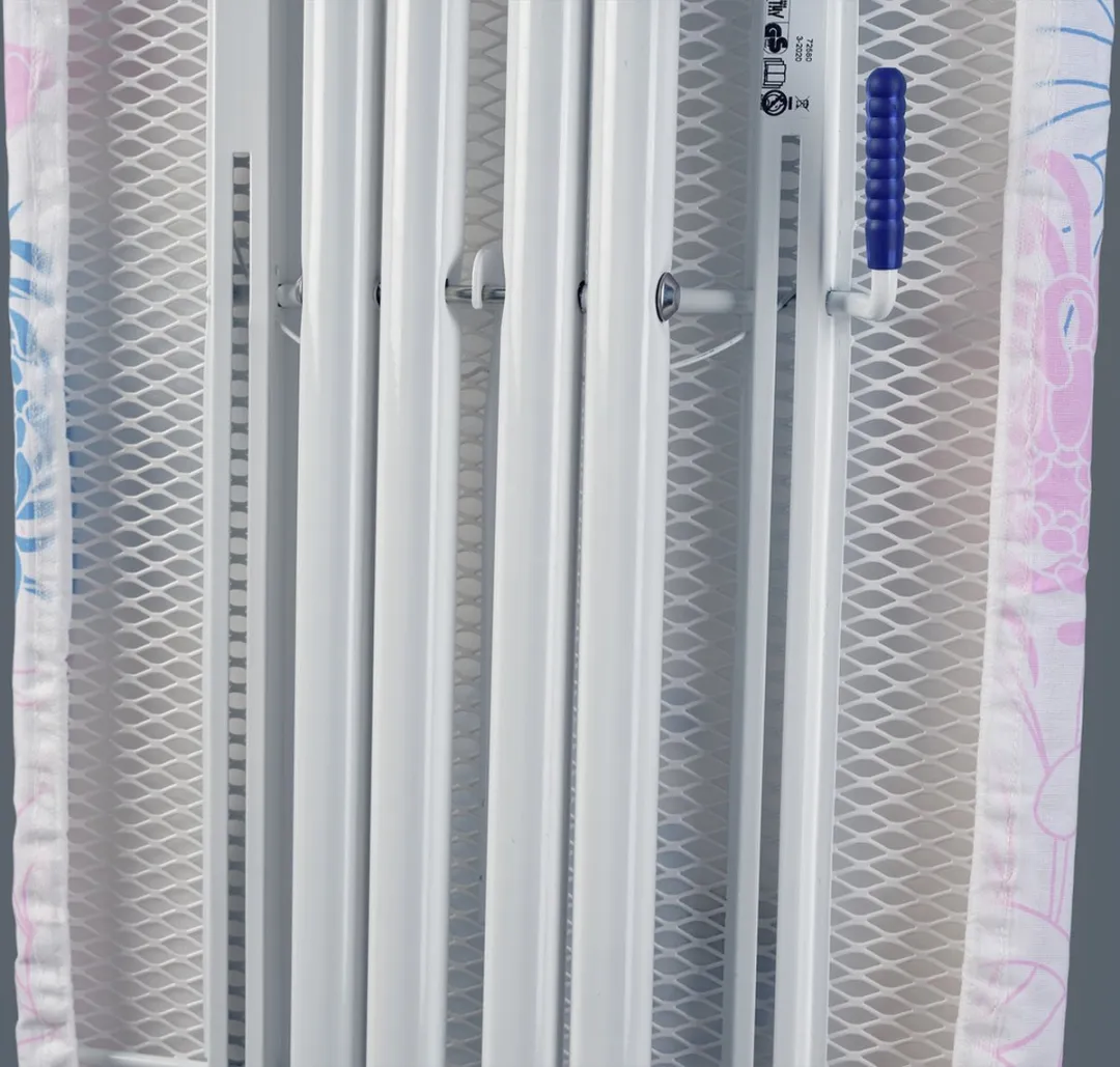 Leifheit strijkplankhoes Cotton Classic L Universeel - 140 x 45 cm strijkvlak - 3 mm dikke molton - roze - wit - blauw