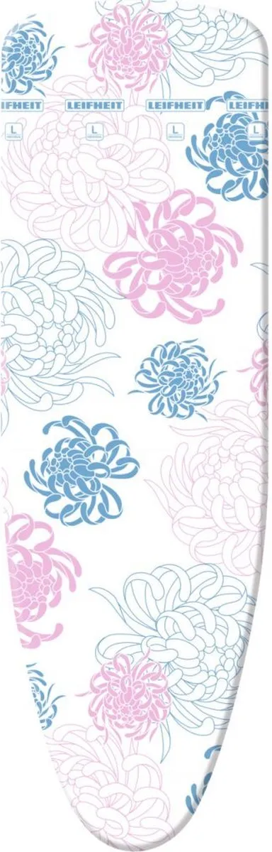 Leifheit strijkplankhoes Cotton Classic L Universeel - 140 x 45 cm strijkvlak - 3 mm dikke molton - roze - wit - blauw
