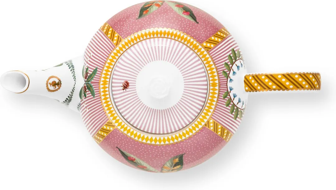 Pip Studio La Majorelle Theepot - Roze Porselein 1,6L