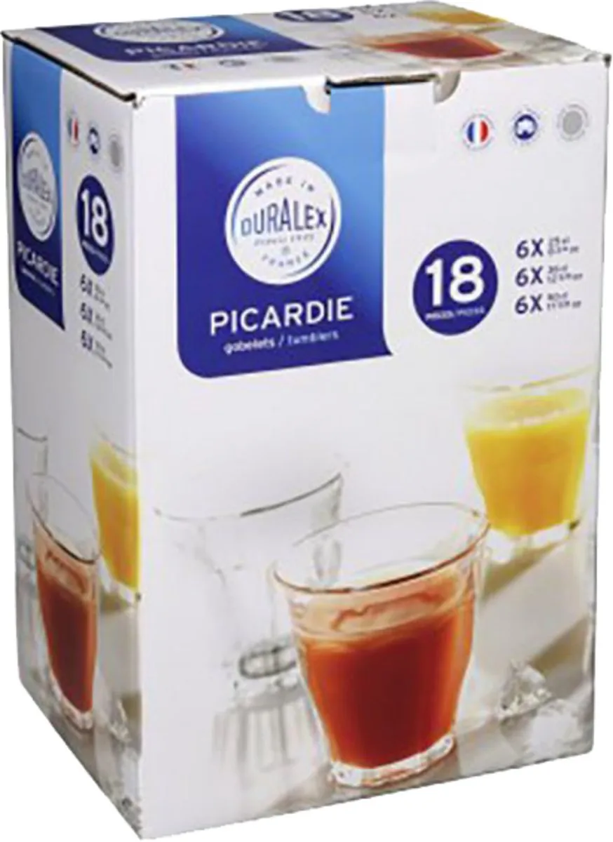 Duralex Picardie Glazenset 18-delig - 12 Tumbler + 6 Longdrink