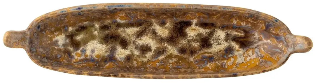 Bloomingville Schaal aardewerk Milani - 5x3,5x23,5cm - Bruin