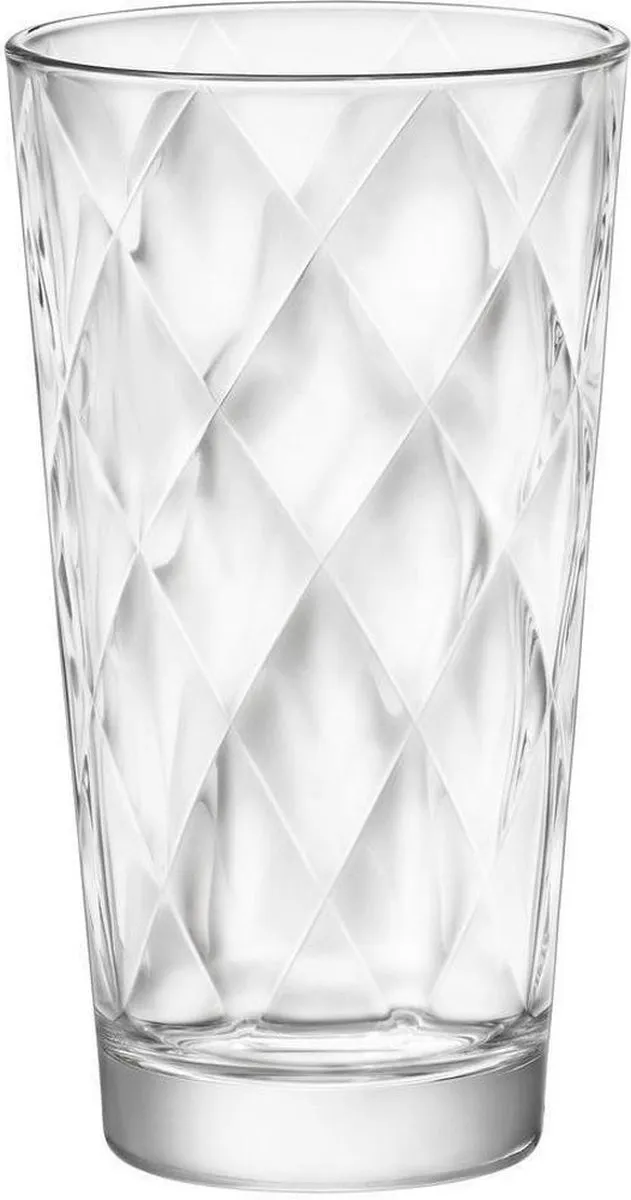 Bormioli Rocco Longdrinkglazen 370ml - 12 Stuks - Ruitpatroon