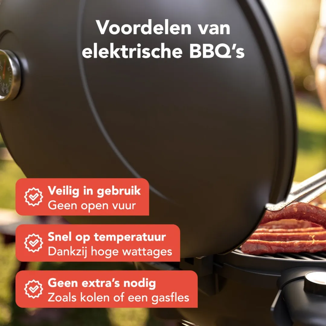 KitchenBrothers KB100716 Elektrische BBQ 2400W - 49cm - Zwart - afbeelding 6 van 6