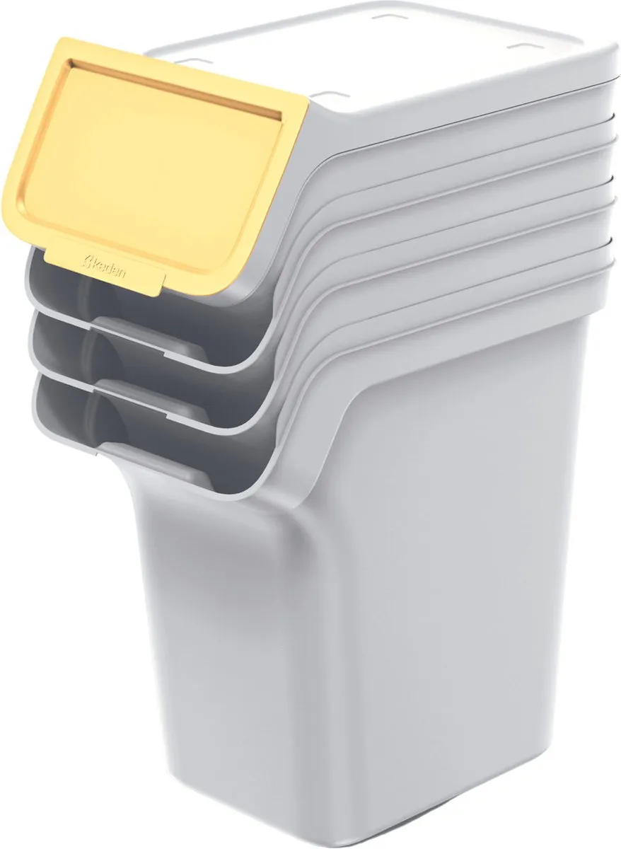 Prosperplast Keden Afvalbakset 4x20L - Wit