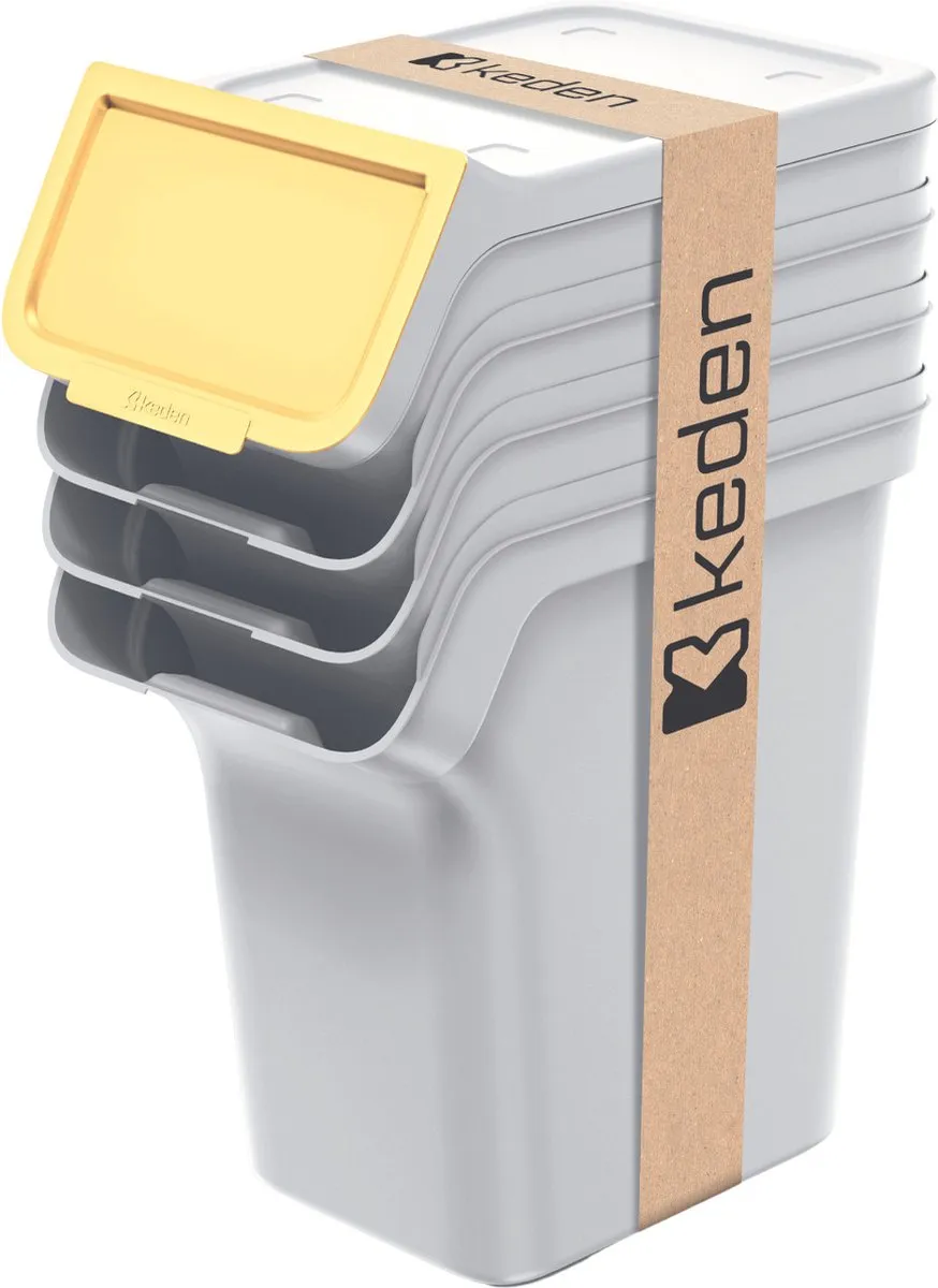 Prosperplast Keden Afvalbakset 4x20L - Wit