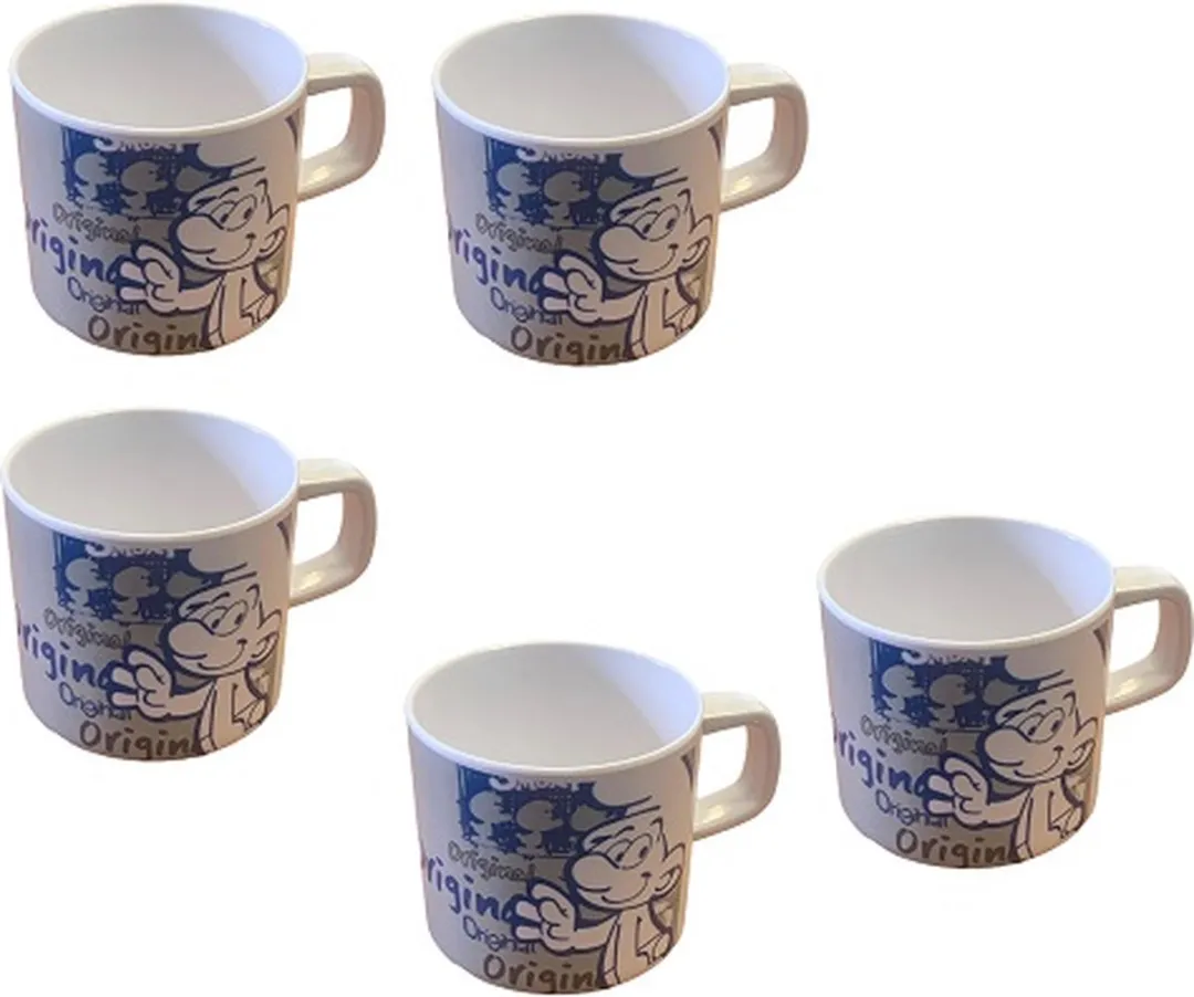 De Smurfen Set 5 Mokken Blauw