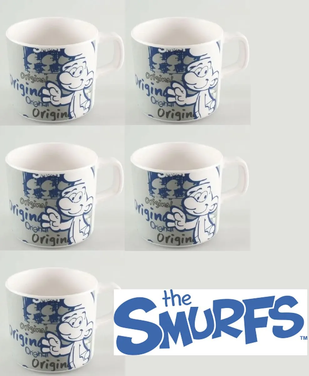 De Smurfen Set 5 Mokken Blauw - 50ml