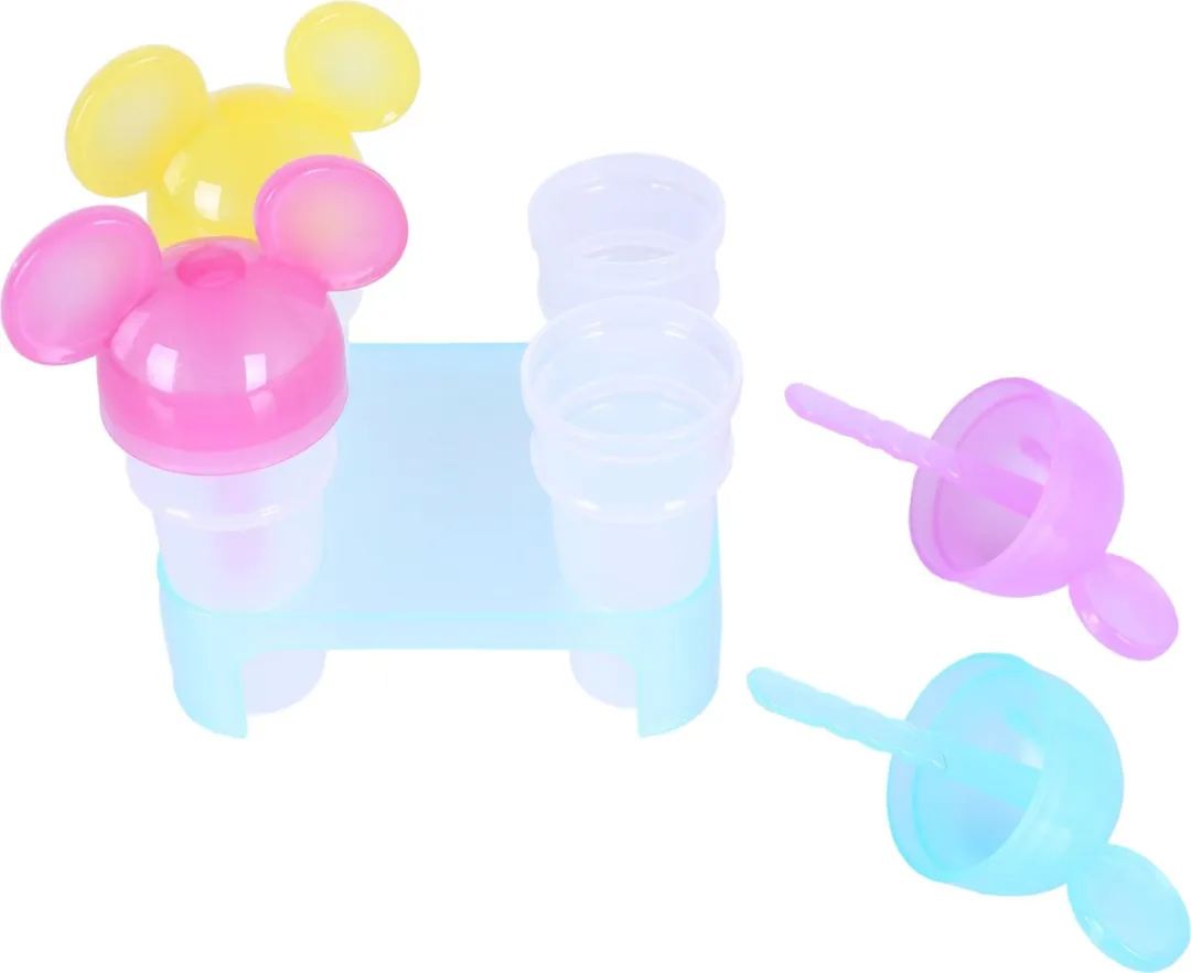 Disney Mickey IJsbakjes - 4 Stuks (Geel/Rood/Blauw)