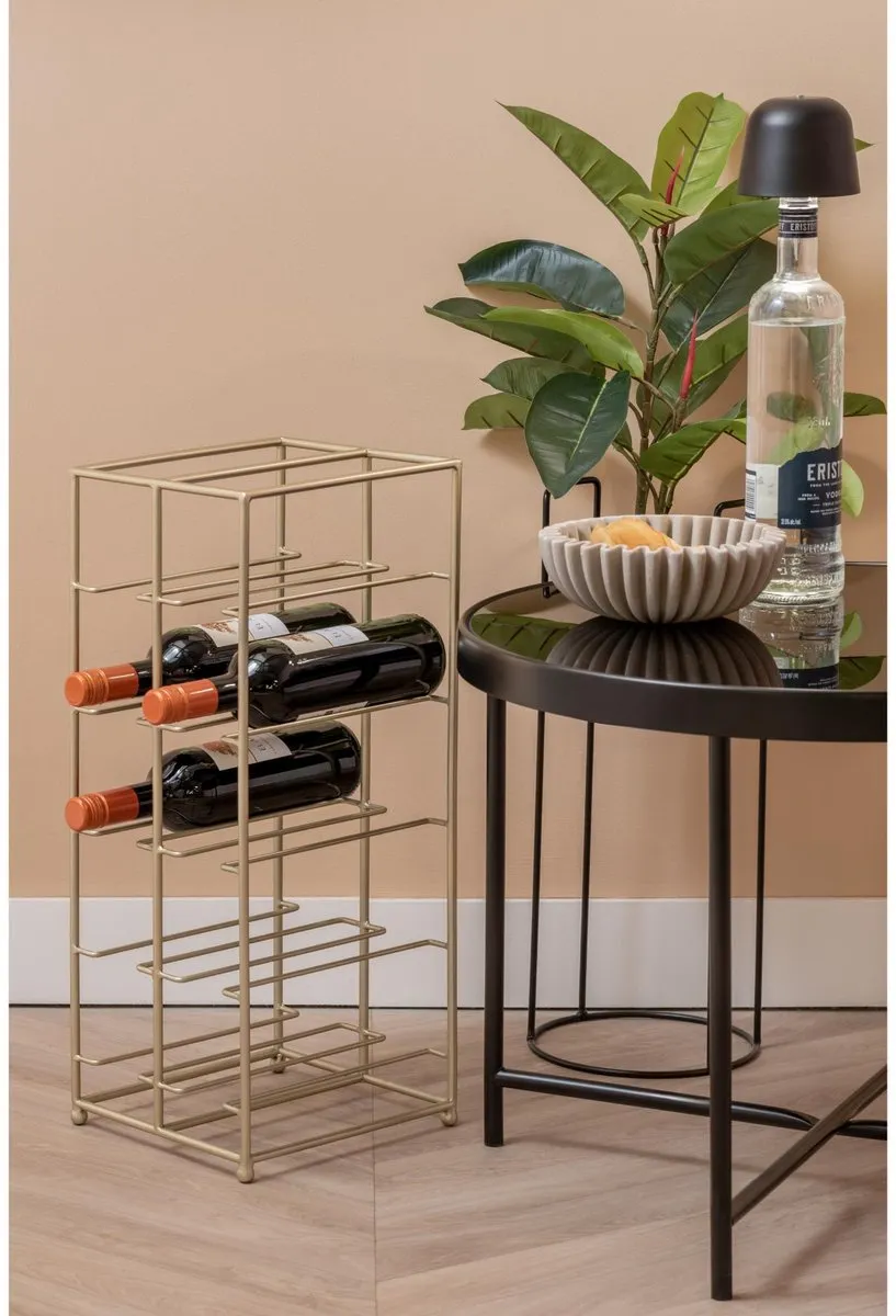 Present Time Wijnrek Dual Floor PT4273GD - Goud - 10 Flessen