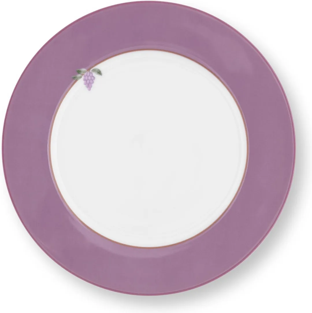 Pip Studio Lily & Lotus Dinerborden 26,5cm - 4 Stuks - Paars/Wit