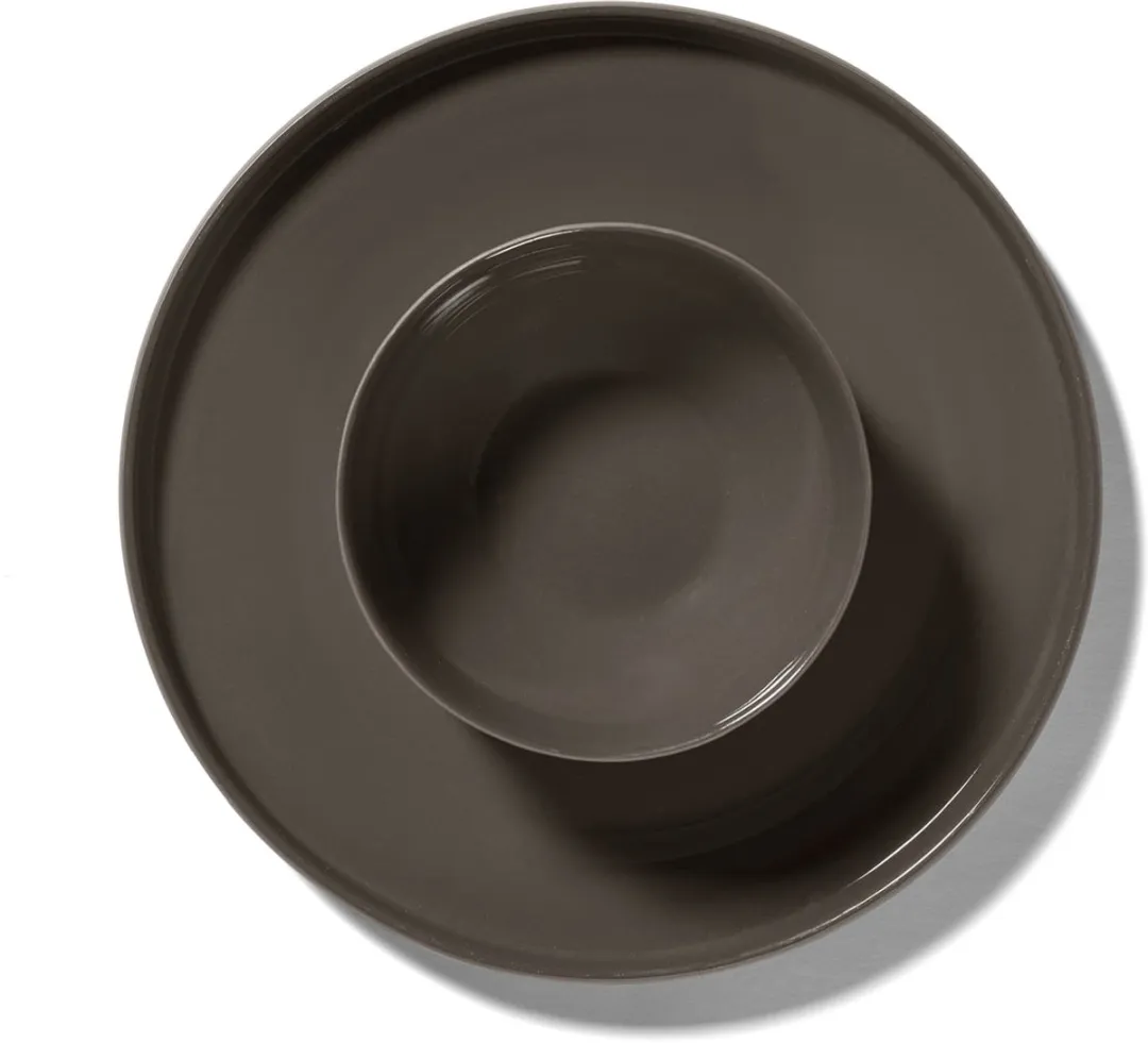 Serax Dune Kelly Wearstler Bord - Ø23cm - Leisteenbruin - 2 Stuks