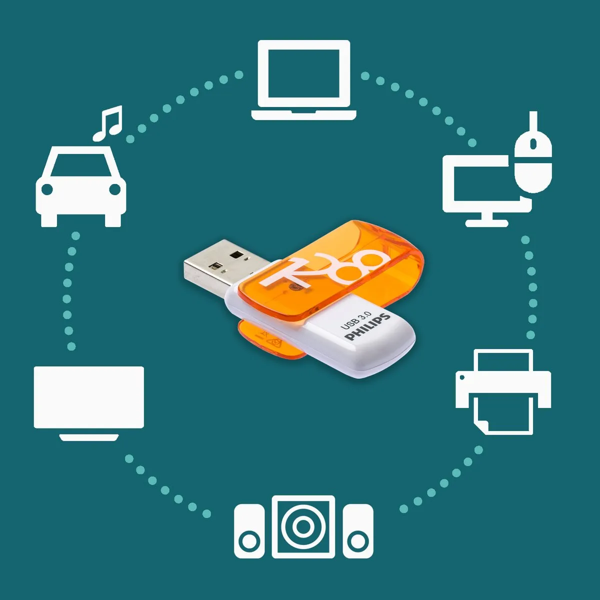 Philips USB Stick 3.0 FM12FD00B 128GB - Oranje