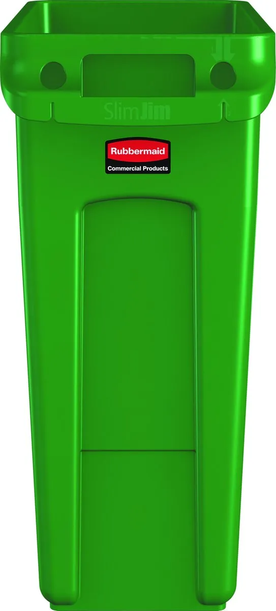 Rubbermaid Slim Jim met luchtsleuven 60 liter - groen