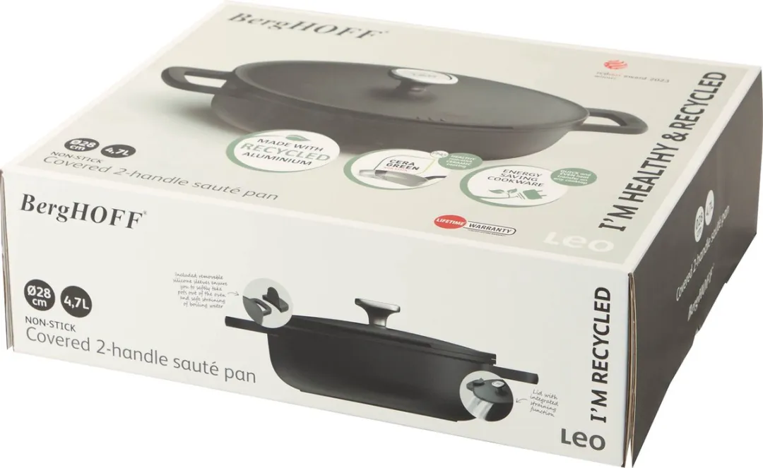 BergHOFF LEO Sauteerpan 28cm - PFAS-vrij - Zwart - afbeelding 6 van 6