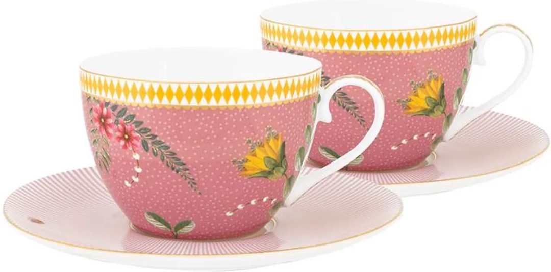 Pip Studio La Majorelle Kopjes & Schotels Set 2 - 280ml - Roze