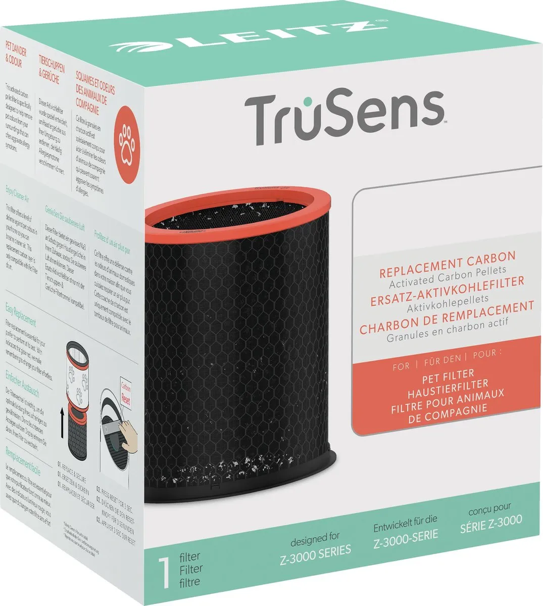 Leitz Trusens Huisdier Koolstoffilter voor Z-3000 Grote Luchtreiniger