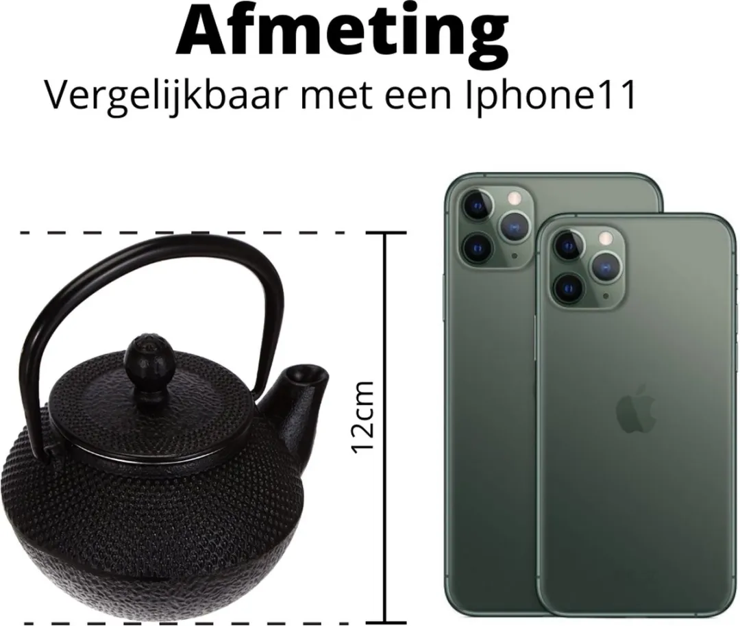 Cosy&Trendy Kobe Theepot Gietijzer 0L3 - Zwart