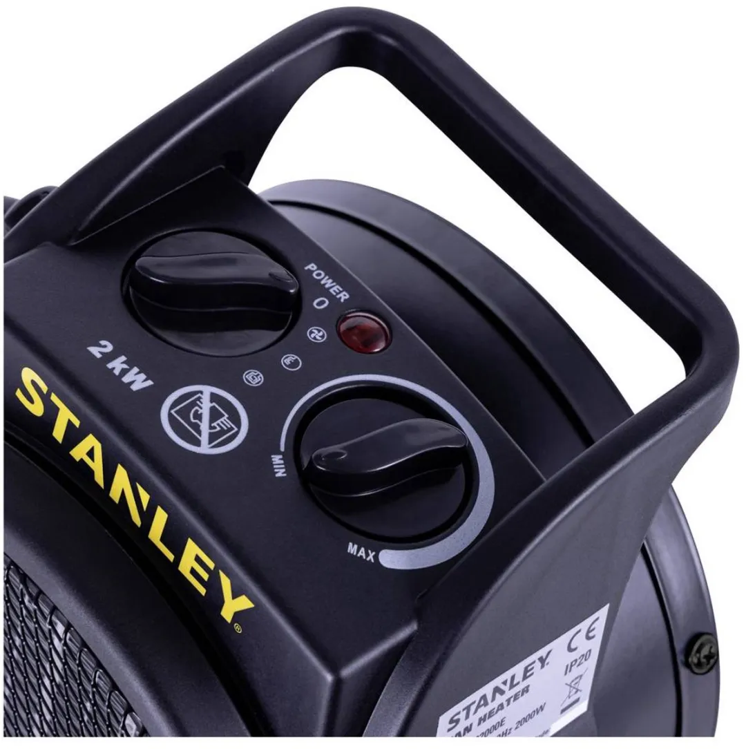 Stanley PTC-ventilatorkachel SXJH002000E - 2000W - Zwart/geel - afbeelding 6 van 6