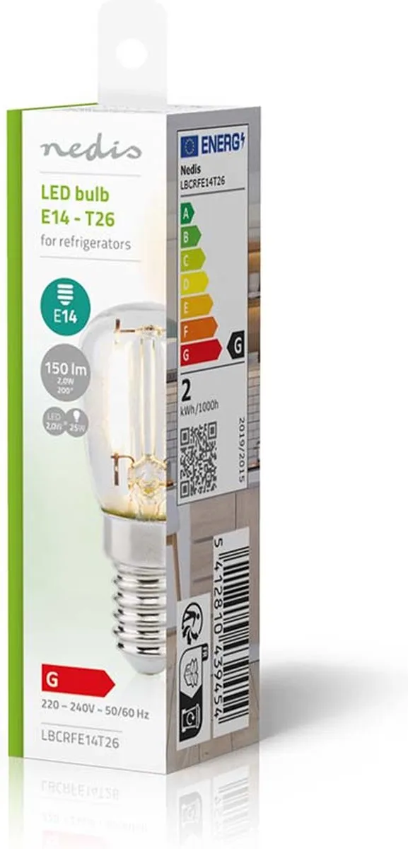 Nedis Koelkastlamp LBCRFE14T26 LED 2W - Zilver