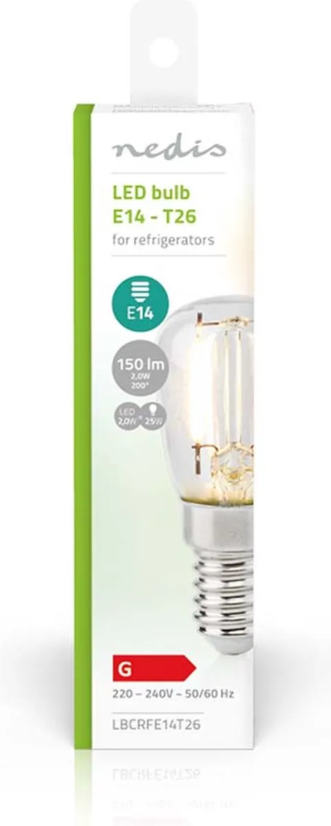 Nedis Koelkastlamp LBCRFE14T26 LED 2W - Zilver
