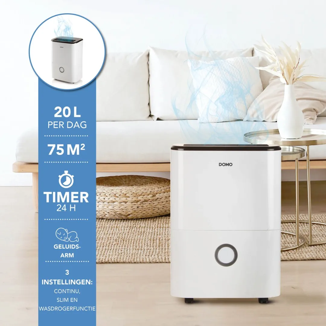 Domo DO343DH Luchtontvochtiger 75m² - 440W - Wit