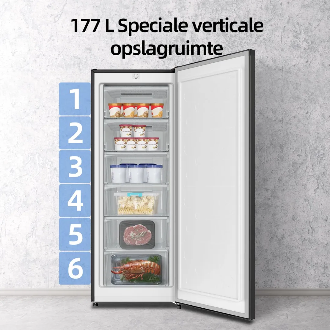 CHiQ CSD208D4D Vrijstaande Vriezer 177L - Zwart