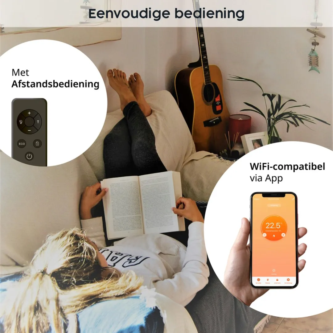 Könighaus Smart Dual Infraroodverwarming 450W - Zwart