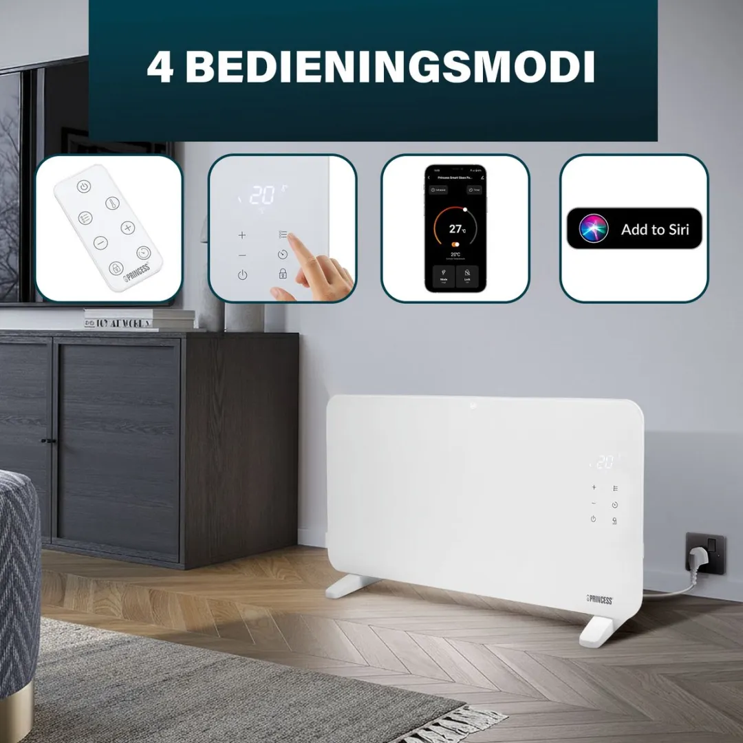 Princess 348416 Smart Glazen Paneelverwarming 1500W - Wit