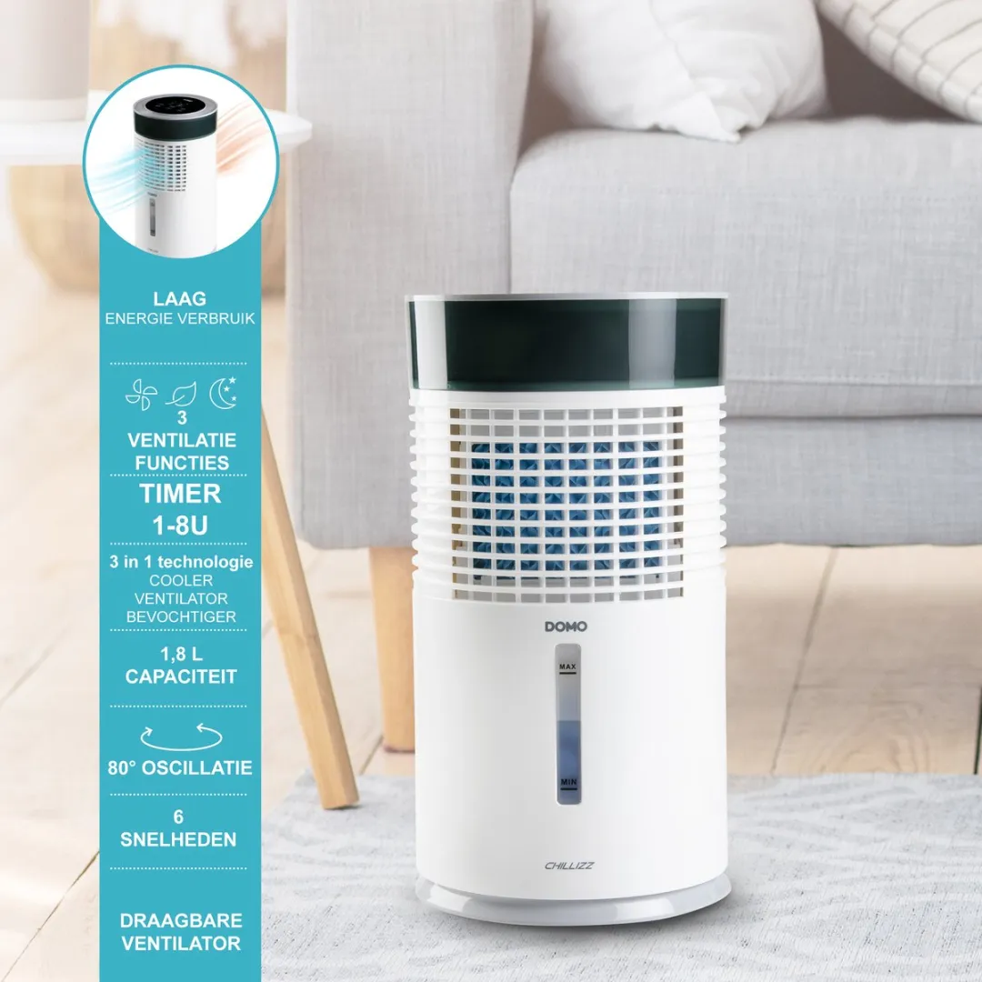 Domo DO159A Aircooler 3-in-1 - 20W - 1.8L - Wit/Zwart
