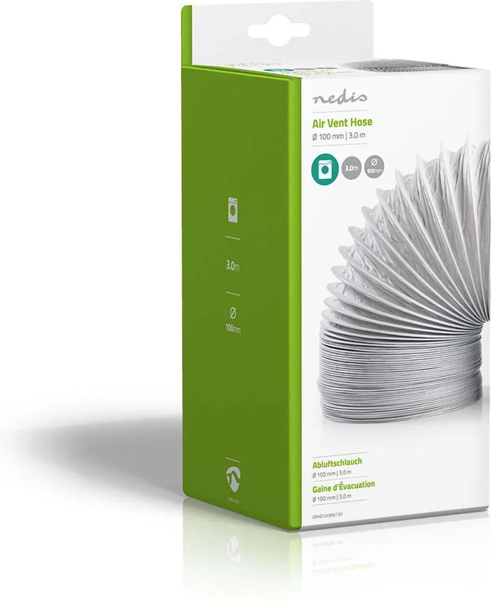 Nedis DRHO100WT30 Luchtafvoerslang 100mm - 3m - Wit - afbeelding 6 van 6