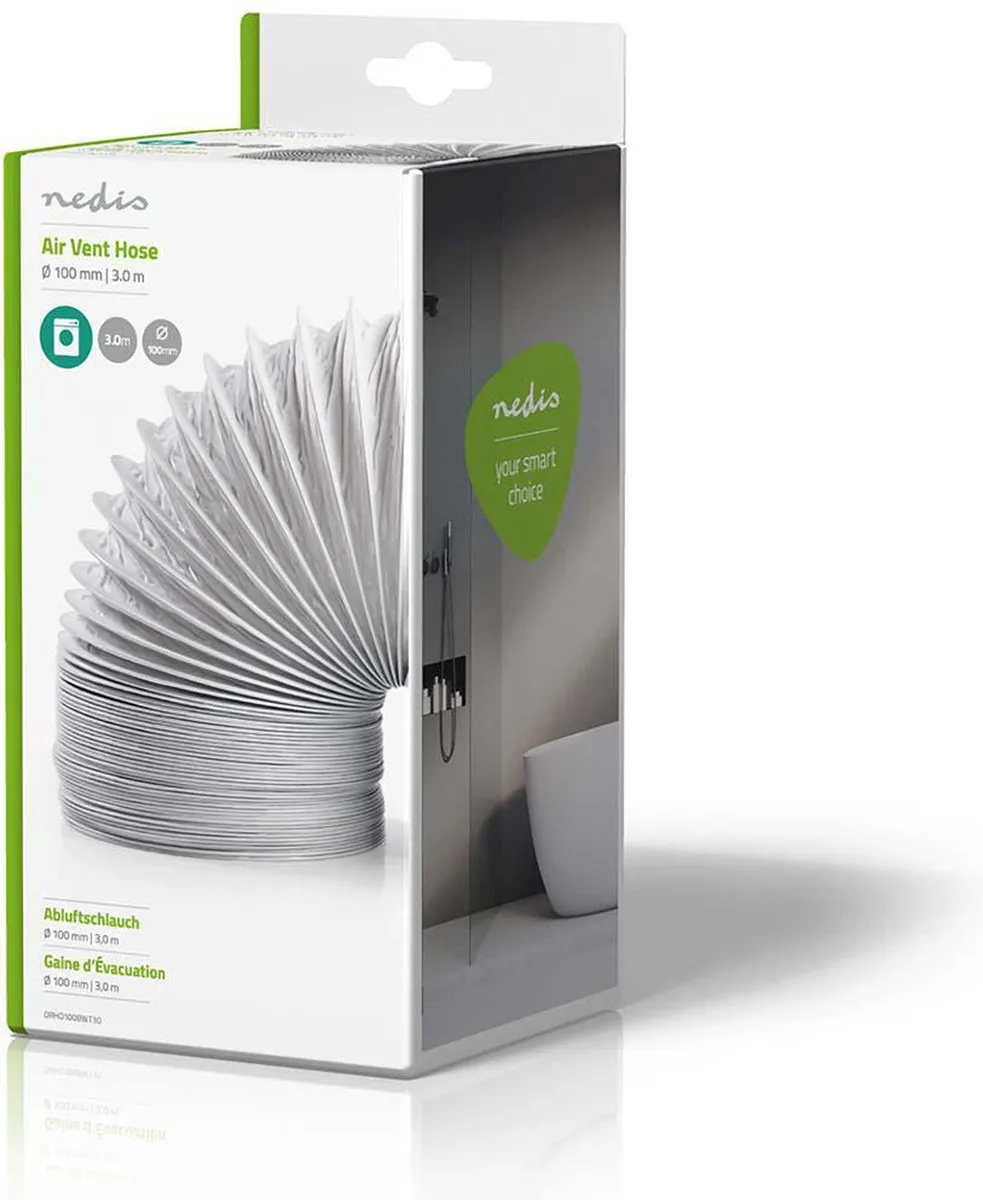 Nedis DRHO100WT30 Luchtafvoerslang 100mm - 3m - Wit