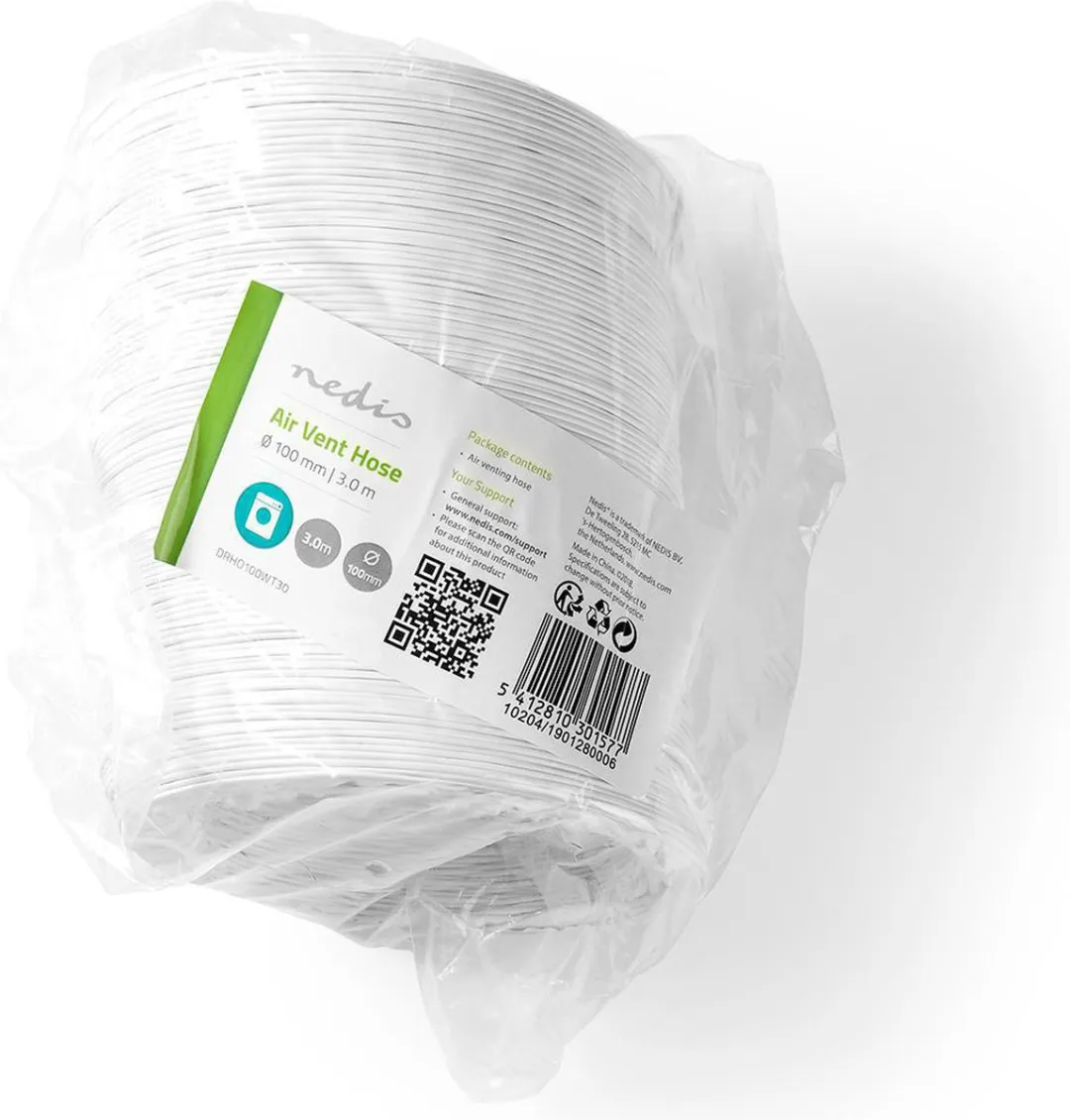 Nedis DRHO100WT30 Luchtafvoerslang 100mm - 3m - Wit