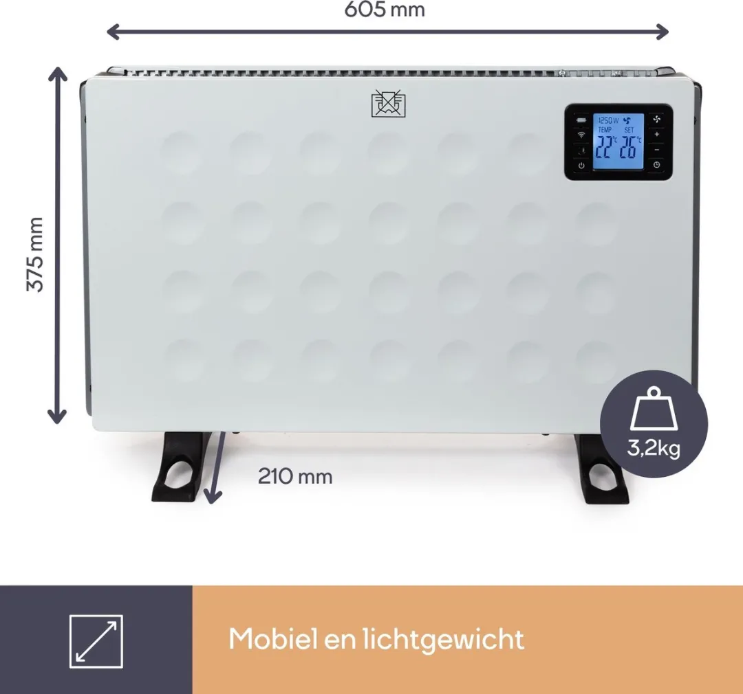 Perel Smart SMART1310 Convectorkachel 2000W - Wit