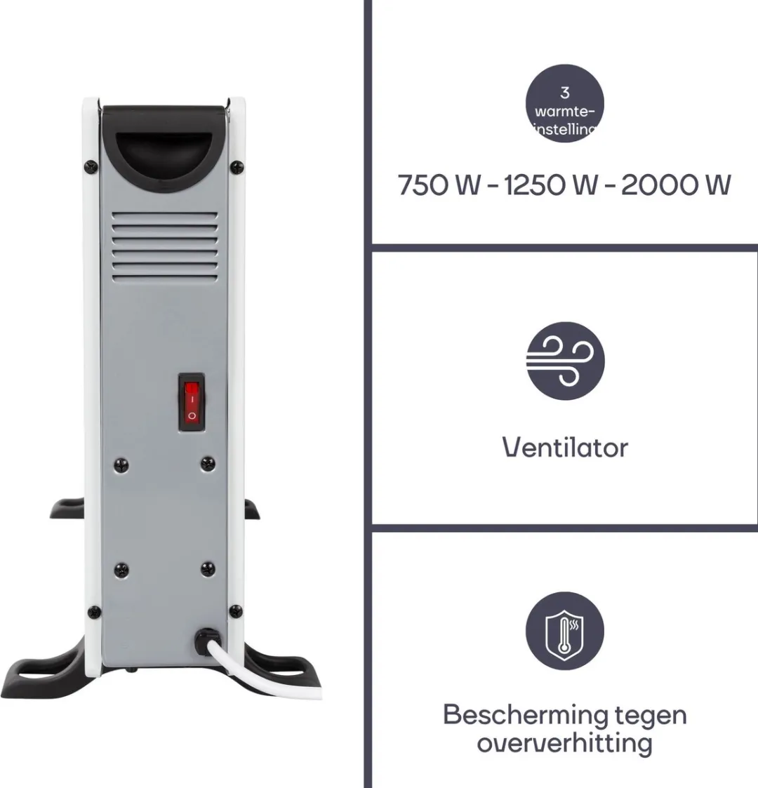 Perel Smart SMART1310 Convectorkachel 2000W - Wit