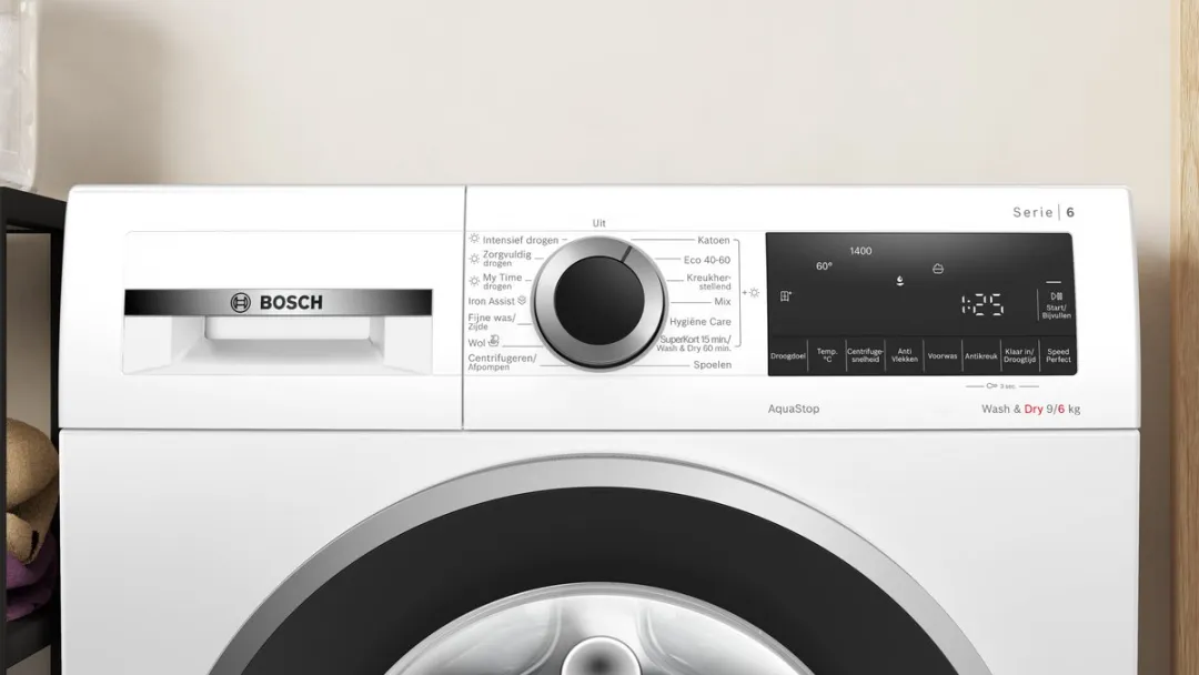 Bosch WNG24406NL - Serie 6 - Was-droogcombinatie - Extra stil - 9/6 kg - Wassen en drogen in 1 keer 1400 rpm - Energielabel A - Stoom met Iron Assist
