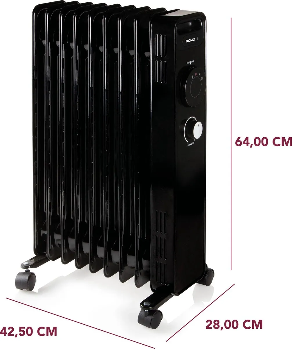 Domo DO7327R Olieradiator 2000W - Zwart