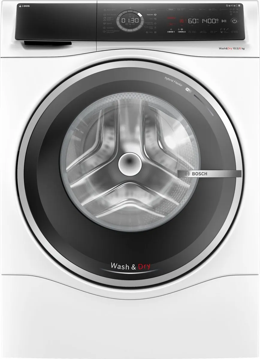 Bosch WNC254A0NL - Serie 8 - Was-droogcombinatie - Wassen en drogen in 1 - Extra stil - 10,5/6 kg - Automatisch doseren - Met stoom - Home Connect