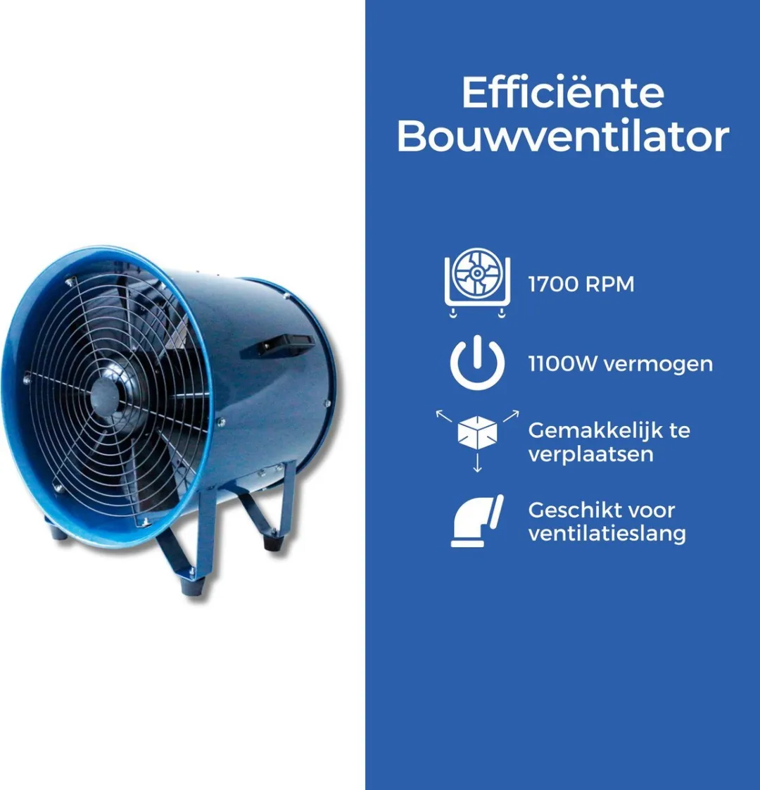 TETRA TEF 443 Bouwventilator 400mm - Blauw