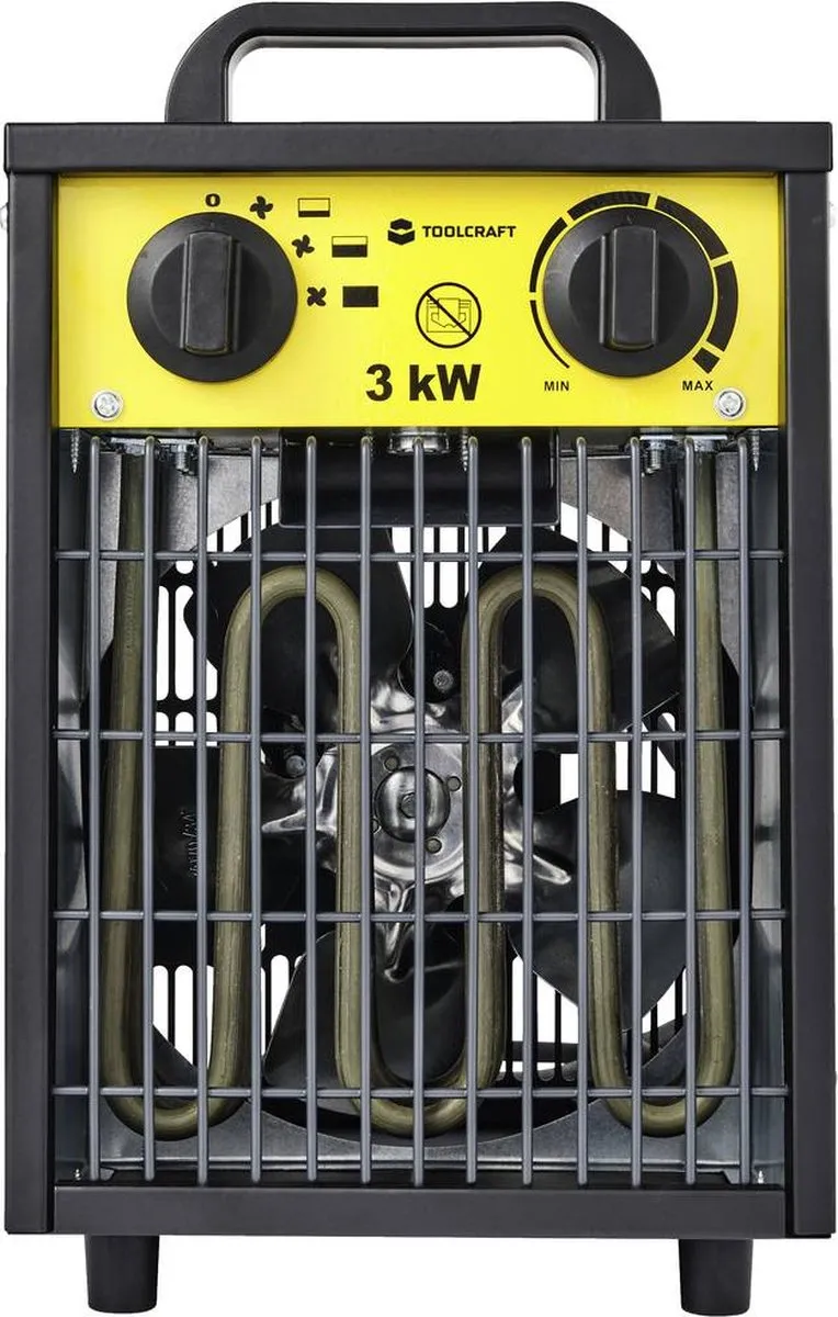 TOOLCRAFT TO-8578335 Bouwkachel 3000W - Zwart-geel