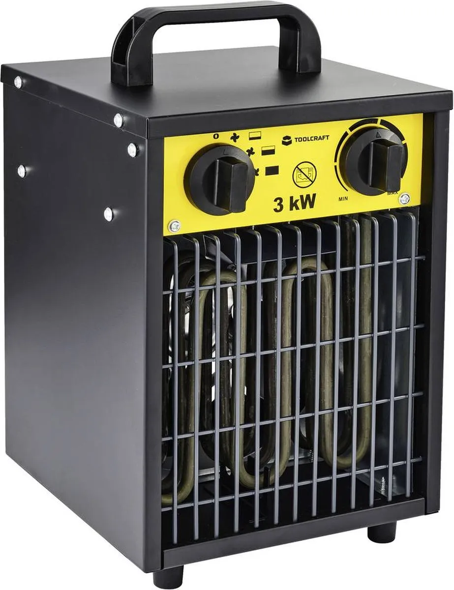 TOOLCRAFT TO-8578335 Bouwkachel 3000W - Zwart-geel