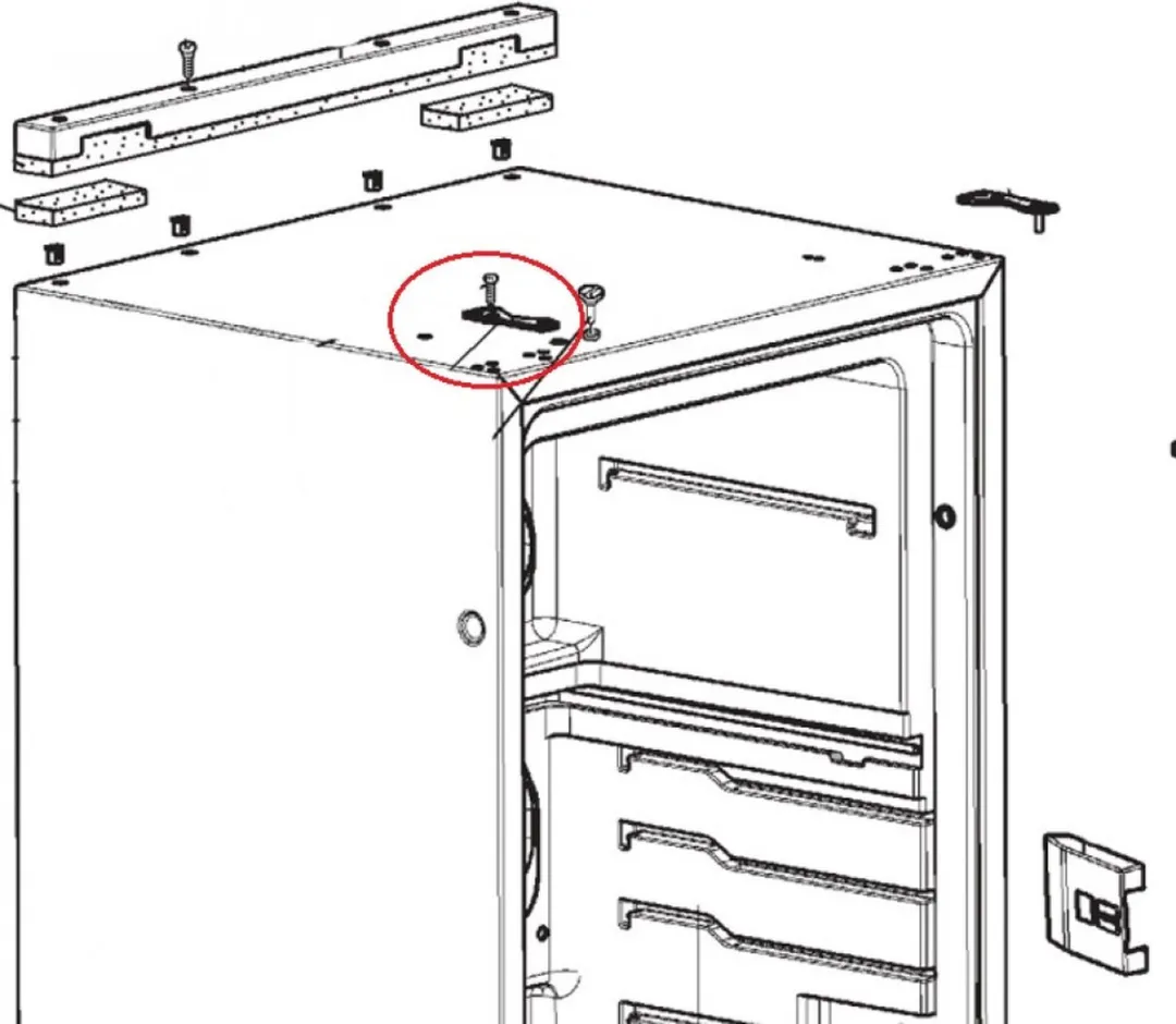 Dometic RMS8460 Scharnier Boven Links - Zwart