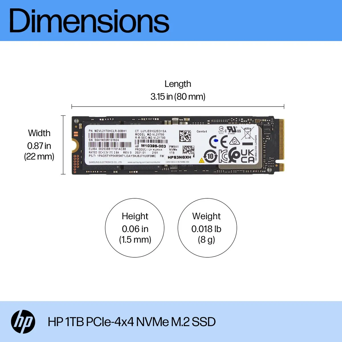 HP AL0M9AA 1TB NVMe M.2 SSD - afbeelding 2 van 3