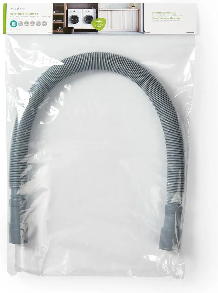 Nedis Uitrekbare Afvoerslang WAOH2429SSP20 - 2m - Grijs
