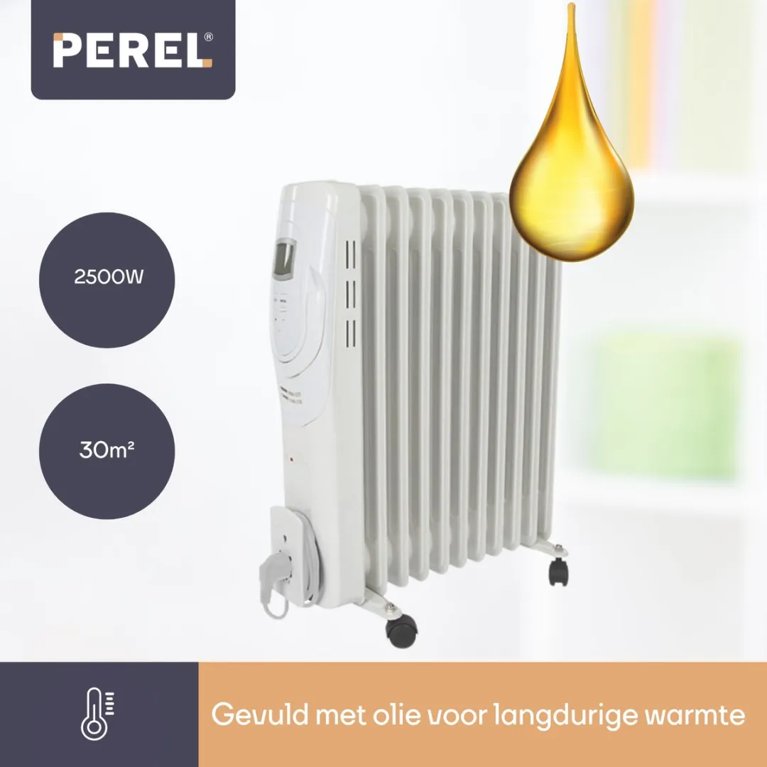 Perel Olieradiator 2500W - 11 Ribben - Wit