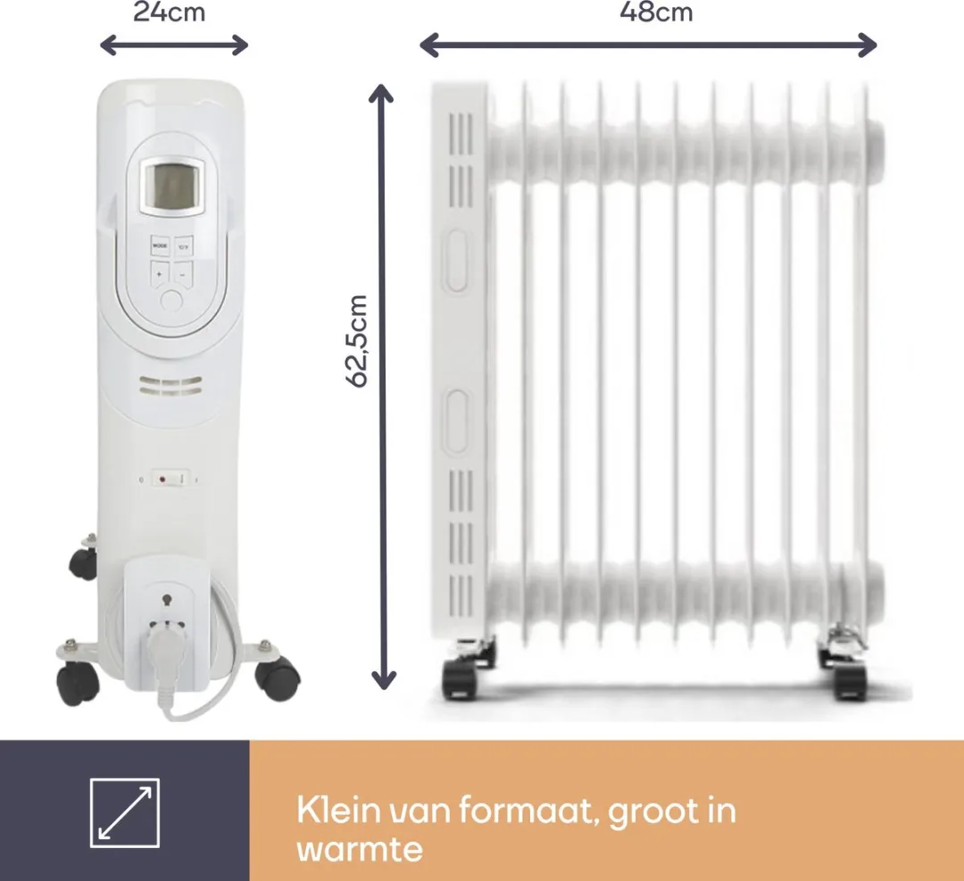 Perel Olieradiator 2500W - 11 Ribben - Wit
