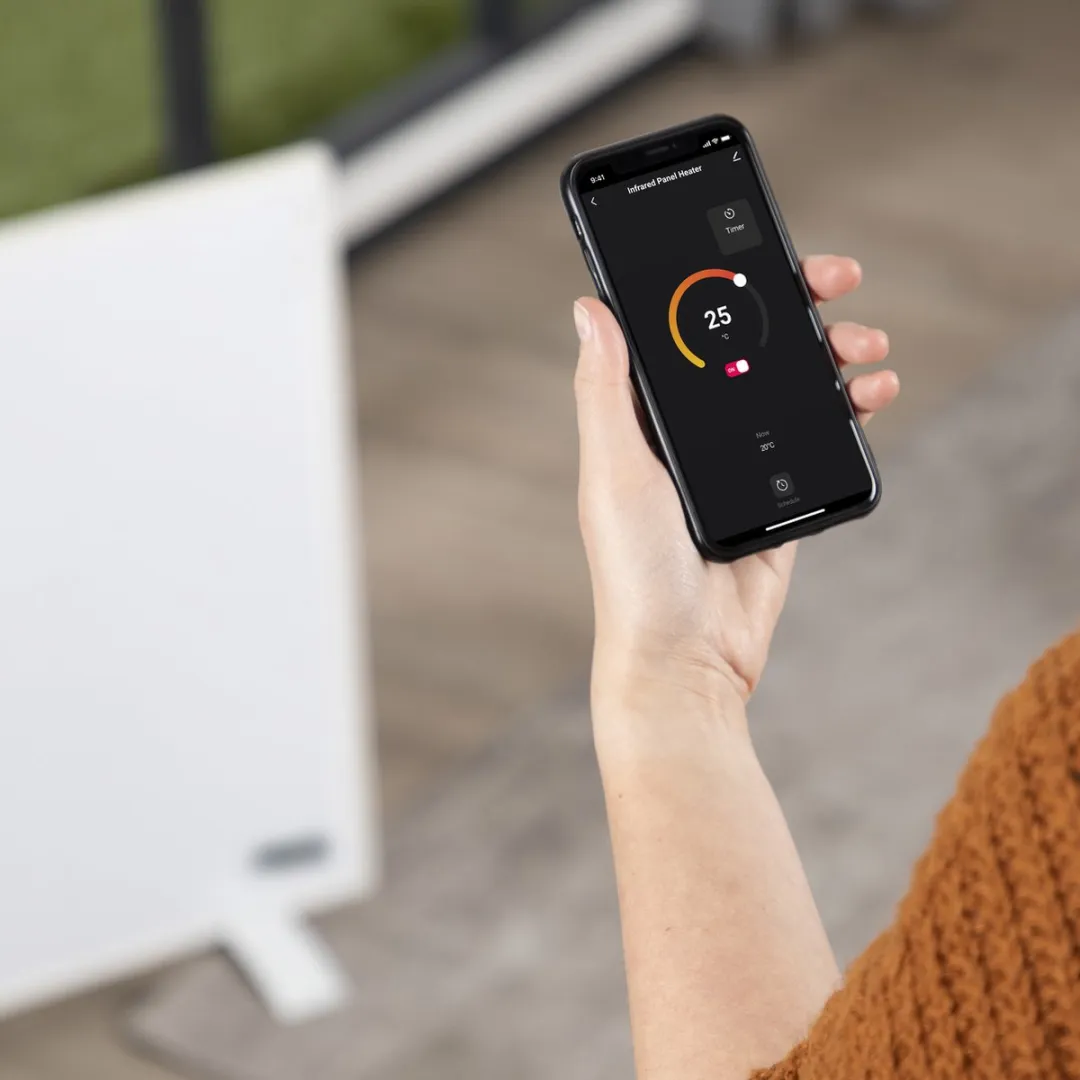 Infrarood paneel – Princess Elektrische kachel 350W – 60 x 60cm - Infrarood kachel - Infrarood Verwarmingspaneel 348035 – Inclusief mobiele app - WiFi - Smart- met App - Vrijstaand/Wandmontage - Energiezuinig - Infrarood paneel verplaatsbaar - Wit